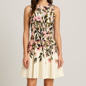 Gabby Skye Floral Fit & Flare Sleeveless Dress